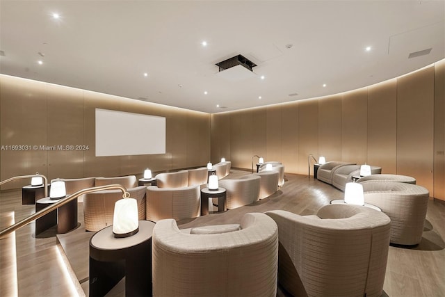 18975 Collins Ave Unit 3402, Sunny Isles Beach, FL 33160 - cinema with light wood-type flooring and a decorative wall