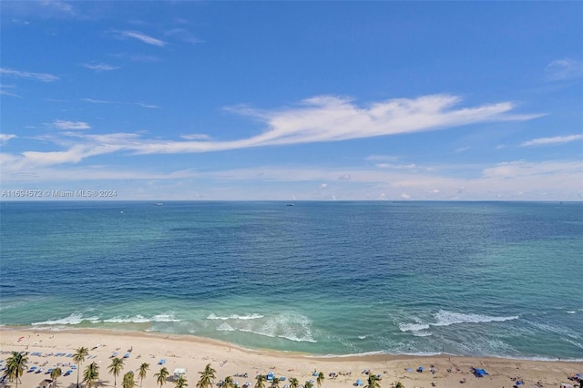 property view of water featuring a view of the beach