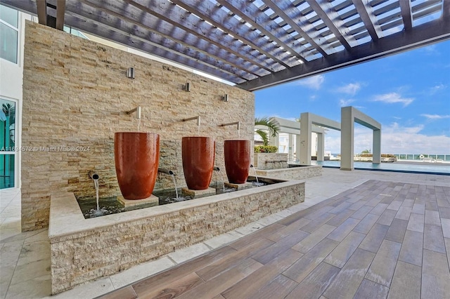 view of patio / terrace featuring a pergola