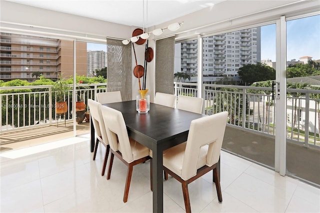 view of tiled dining area