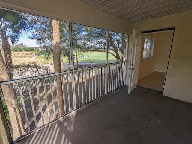 view of unfurnished sunroom