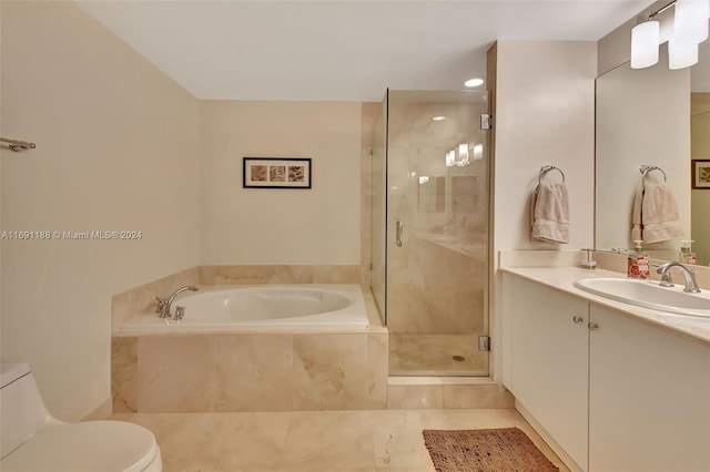 450 N Federal Hwy Unit 104N, Boynton Beach, FL 33435 - full bathroom featuring toilet, vanity, a bath, and a marble finish shower