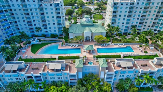 450 N Federal Hwy Unit 104N, Boynton Beach, FL 33435 - drone / aerial view of a pool and apartment complex / building