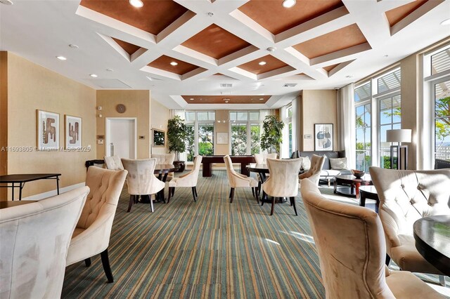 350 N Federal Hwy Unit 104S, Boynton Beach, FL 33435 - exercise room with plenty of natural light, recessed lighting, and coffered ceiling