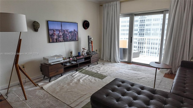 living room with plenty of natural light