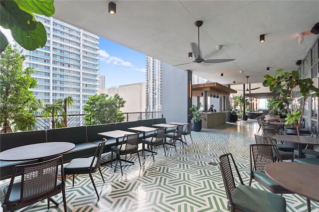 view of patio / terrace with ceiling fan