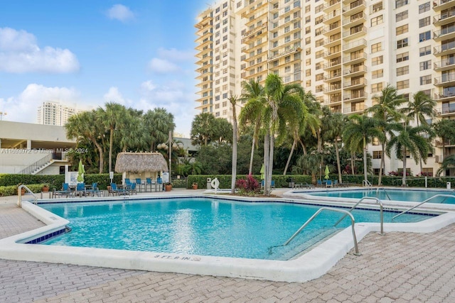 view of pool with a patio area