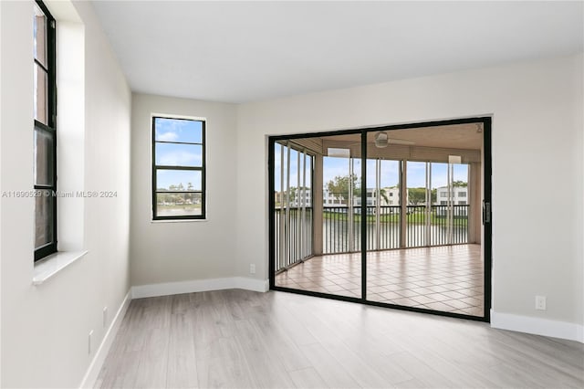 empty room featuring light hardwood / wood-style floors