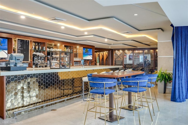 bar with a raised ceiling