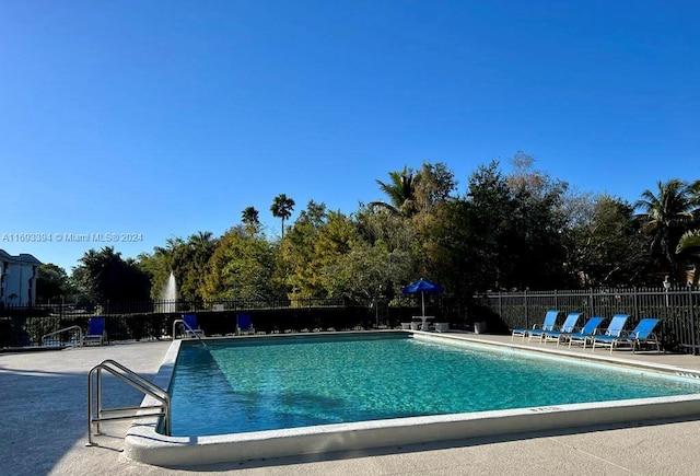 view of pool featuring a patio