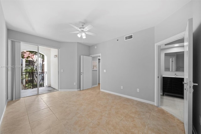 unfurnished room featuring ceiling fan