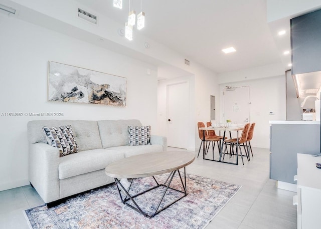 227 NE 2nd St Unit 1705, Miami, FL 33132 - living room with light tile patterned floors