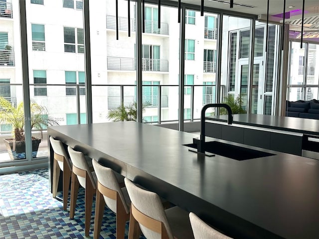 227 NE 2nd St Unit 1705, Miami, FL 33132 - dining room with dark floors