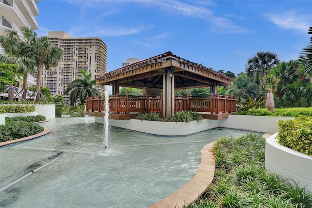 view of patio / terrace with a gazebo