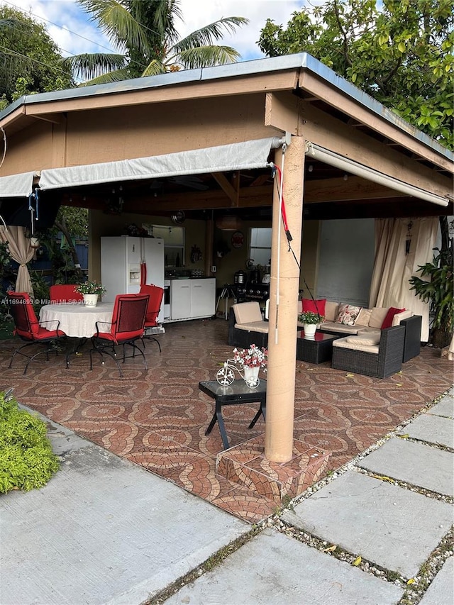 view of patio with an outdoor living space