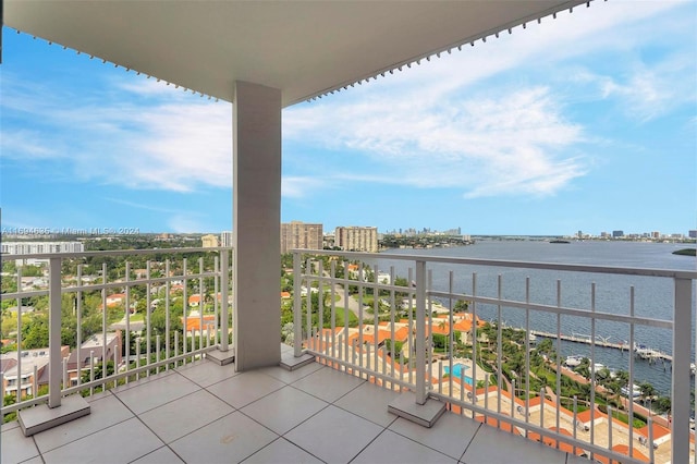 balcony with a water view