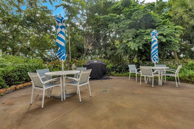 view of patio / terrace featuring a grill