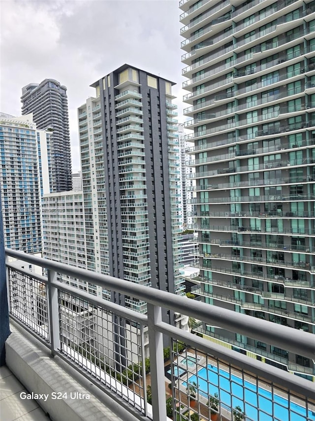 balcony with a city view