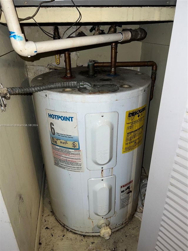 utility room with water heater