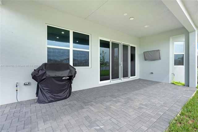 view of patio / terrace featuring a grill