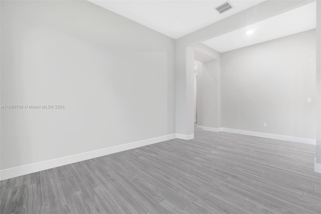 empty room featuring light hardwood / wood-style floors