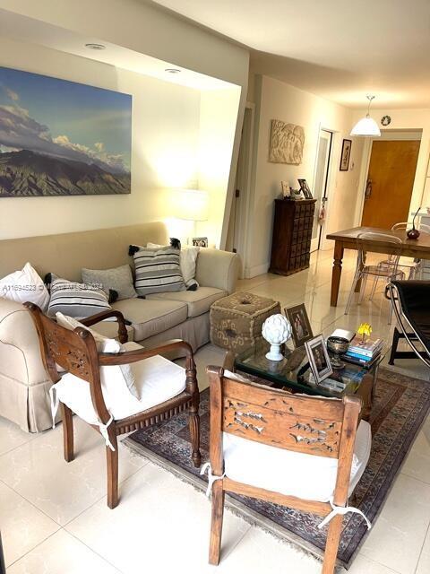 view of tiled living room