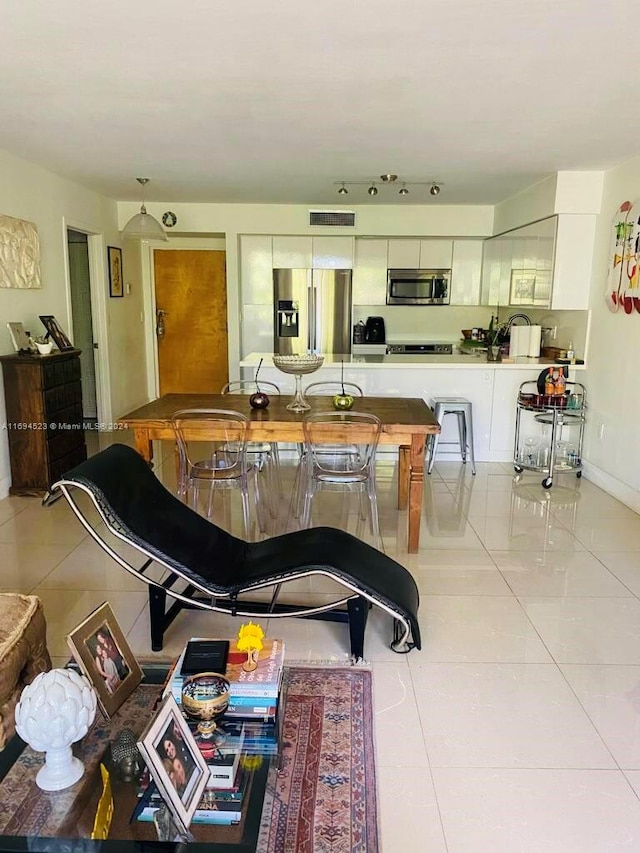 view of tiled living room