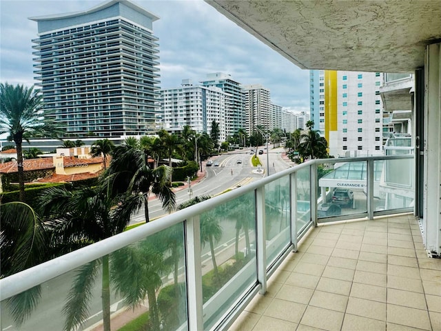 balcony with a view of city