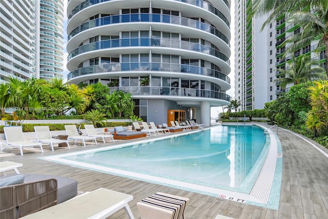 view of pool with a patio area