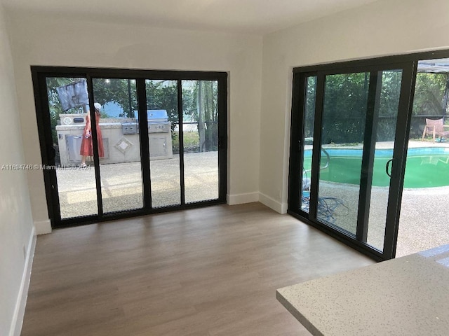 unfurnished room featuring wood-type flooring and a wealth of natural light