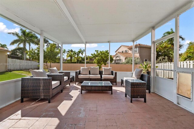 view of patio featuring outdoor lounge area