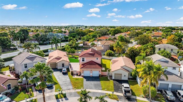 bird's eye view with a residential view