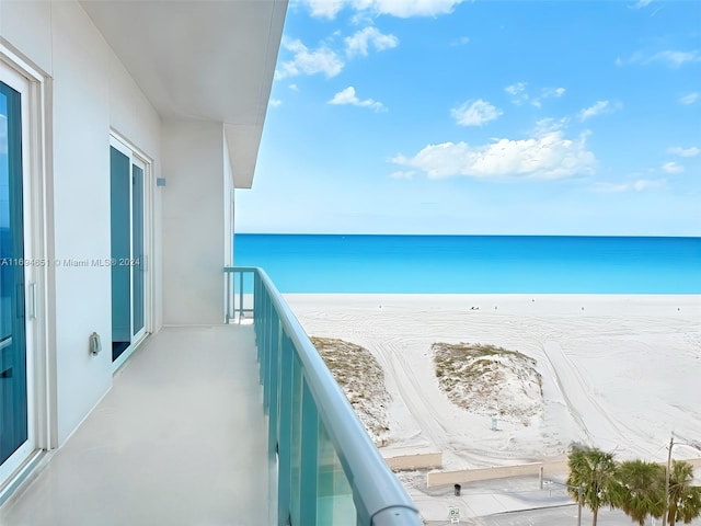 balcony with a water view