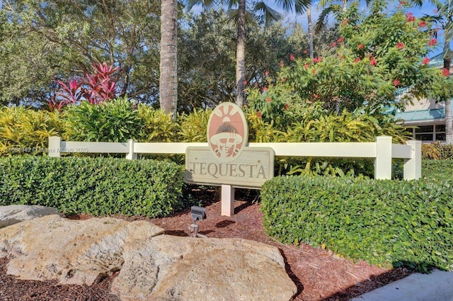 view of community sign