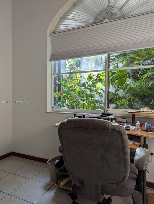 view of tiled office space