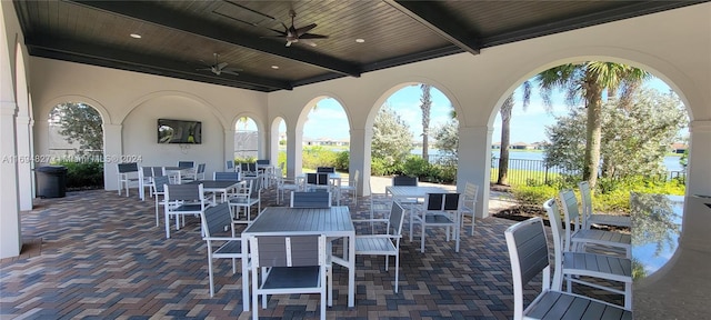 view of patio / terrace with ceiling fan