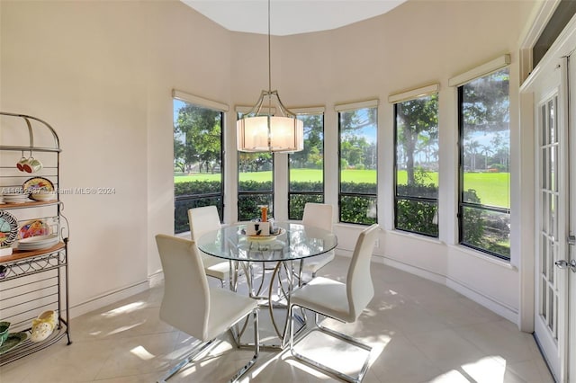 sunroom with plenty of natural light