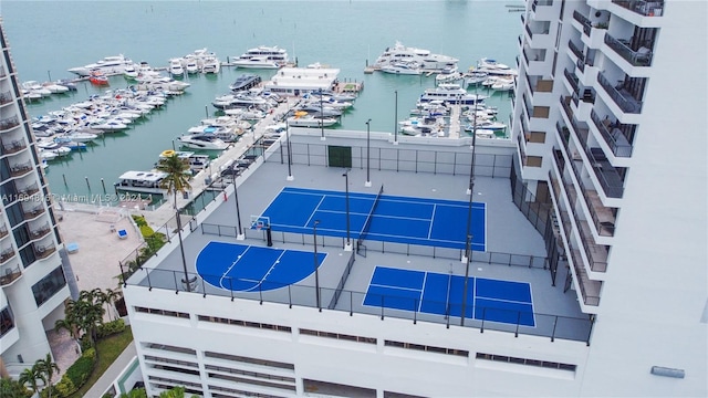 555 NE 15th St Unit 31C, Miami, FL 33132 - drone / aerial view of numerous boat docks and a nearby body of water