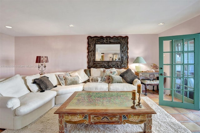 view of tiled living room