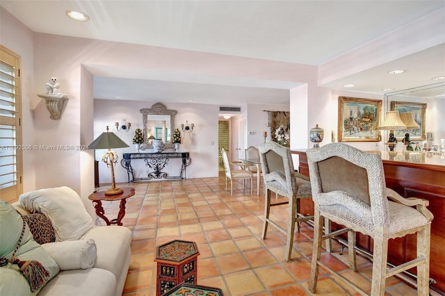 view of tiled living room