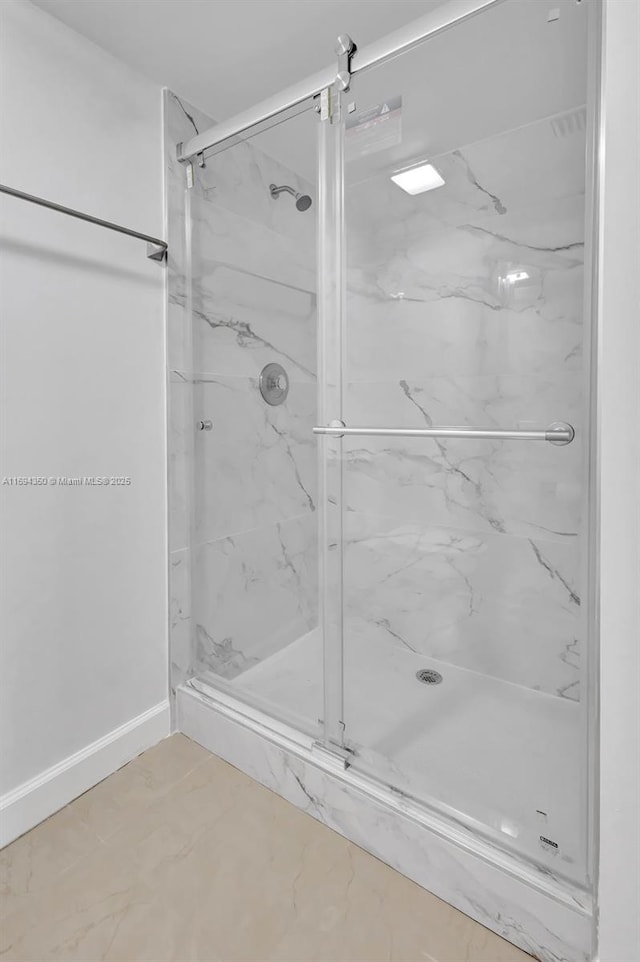 bathroom with walk in shower