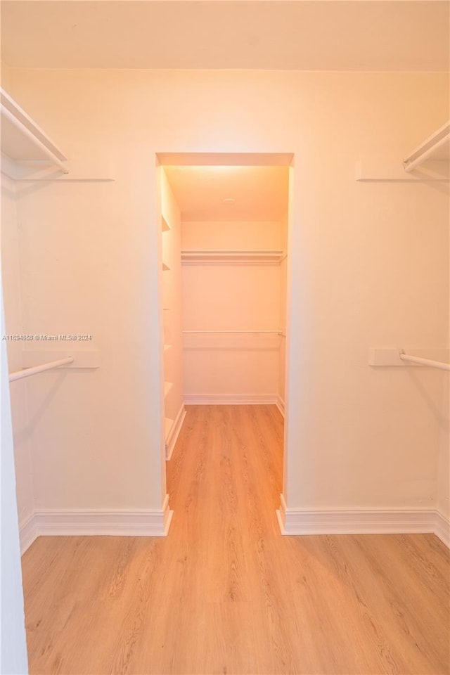 spacious closet with hardwood / wood-style floors