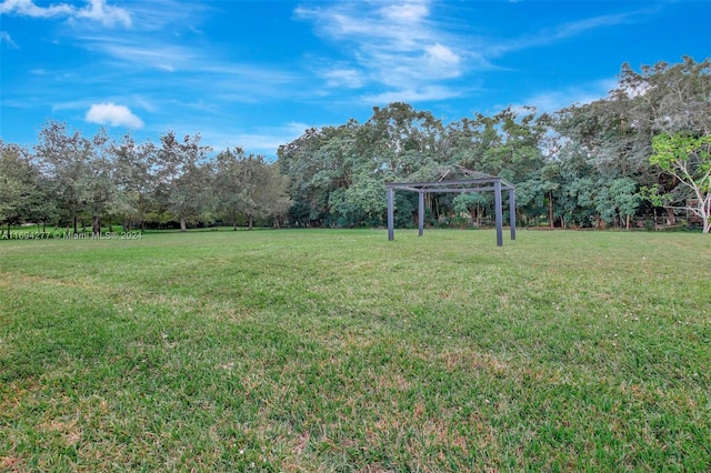 view of yard featuring a gazebo