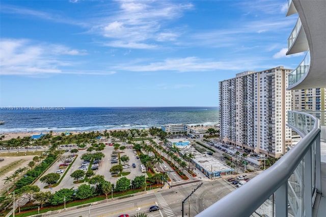 water view with a view of the beach