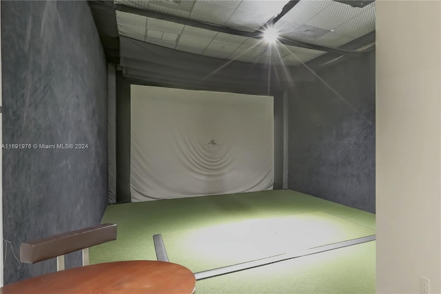 playroom featuring golf simulator