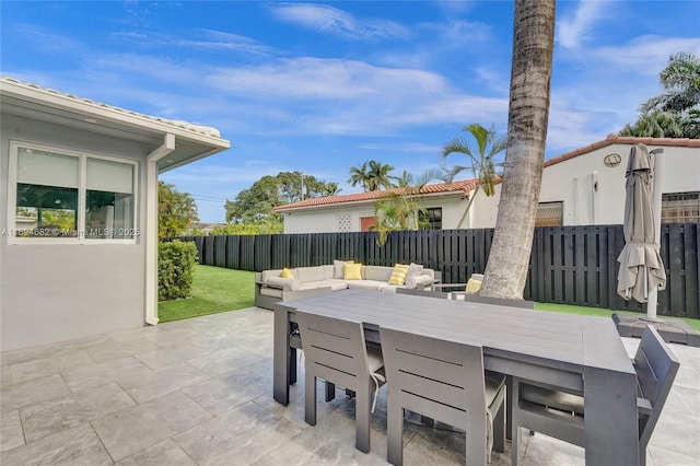 view of patio / terrace with an outdoor hangout area