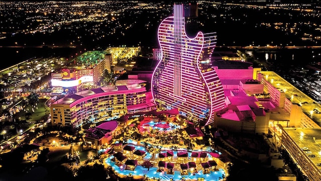 3901 S Ocean Dr Unit 2J, Hollywood, FL 33019 - aerial view at night of a view of city lights