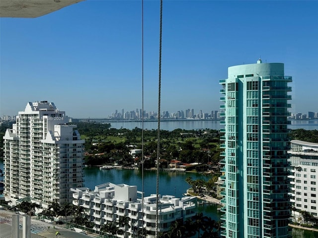 city view with a water view