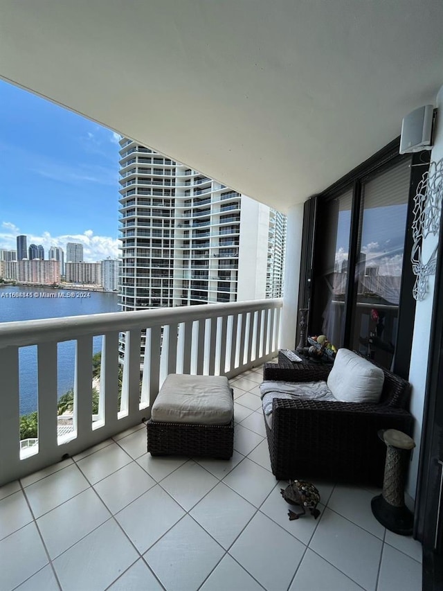 balcony with a water view