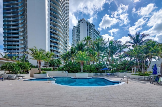 view of pool with a patio area